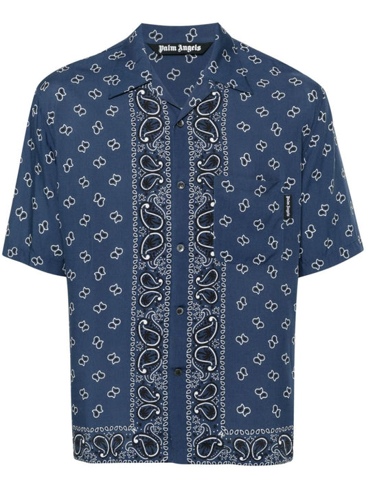 paisley-print bowling shirt