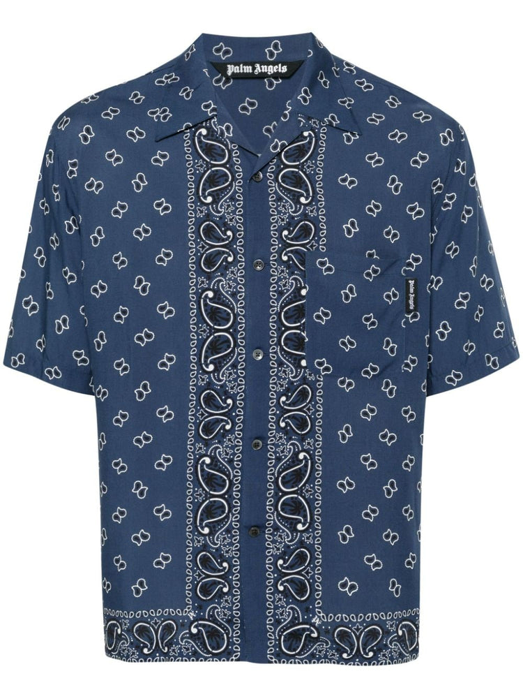 paisley-print bowling shirt