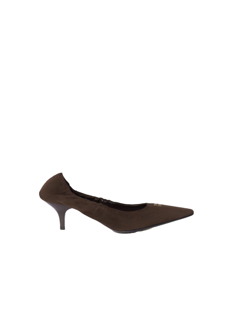 ruches suede pumps