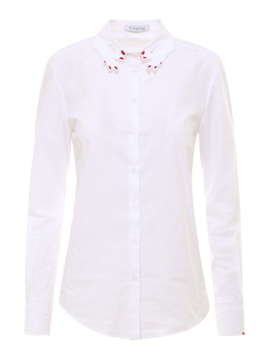 CAMICIA CON RICAMO COLLO, MANI E POLSI