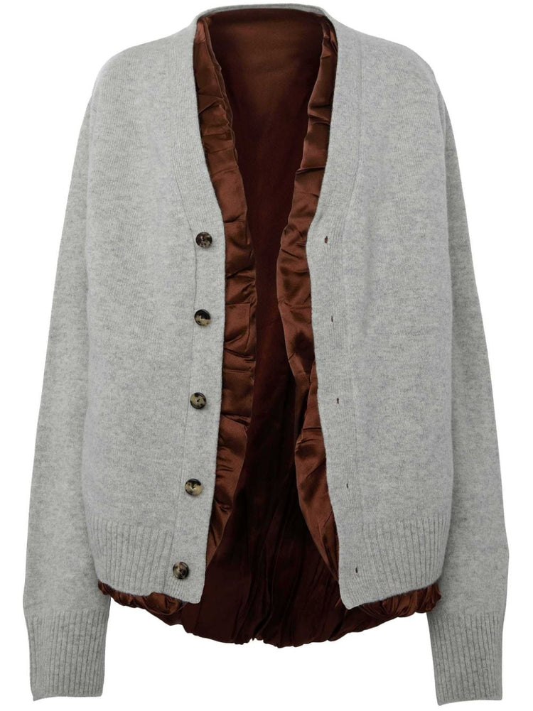 satin-lined cardigan