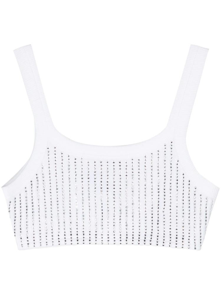 rhinestoned cotton crop top