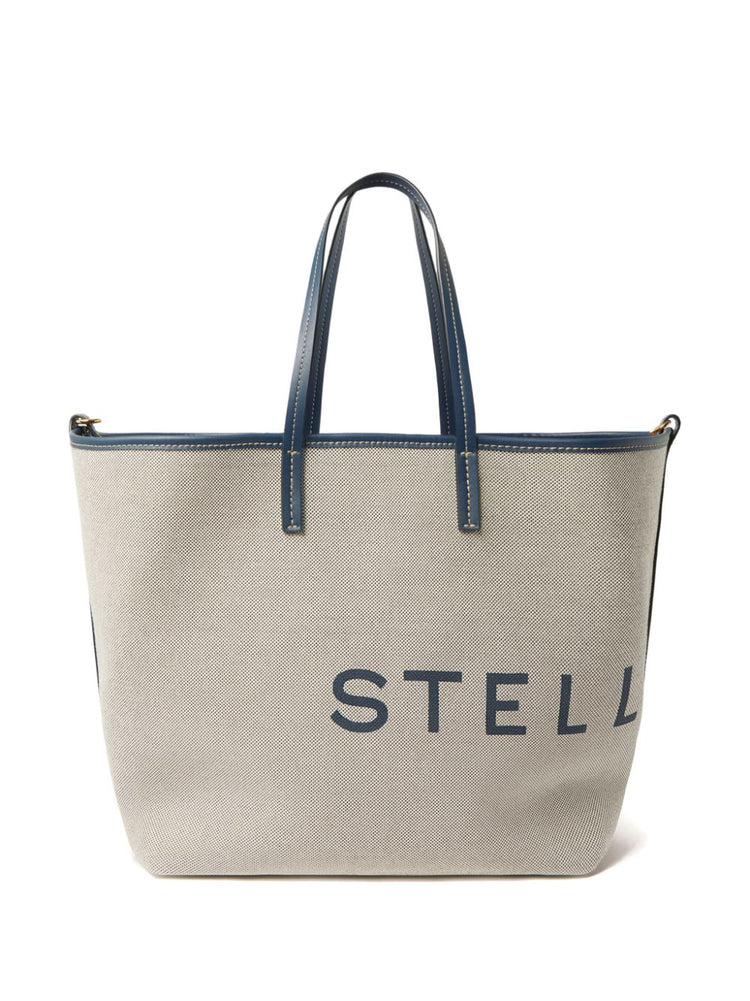 logo-print cotton tote bag