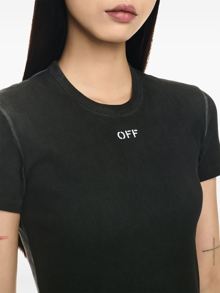 logo-embroidered T-shirt