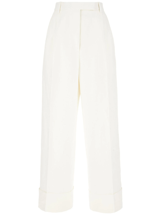 high-waisted trousers