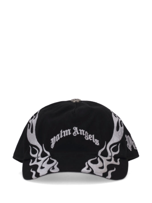 CURVED LOGO FLAMES CAP BLACK - LIGHT GRE