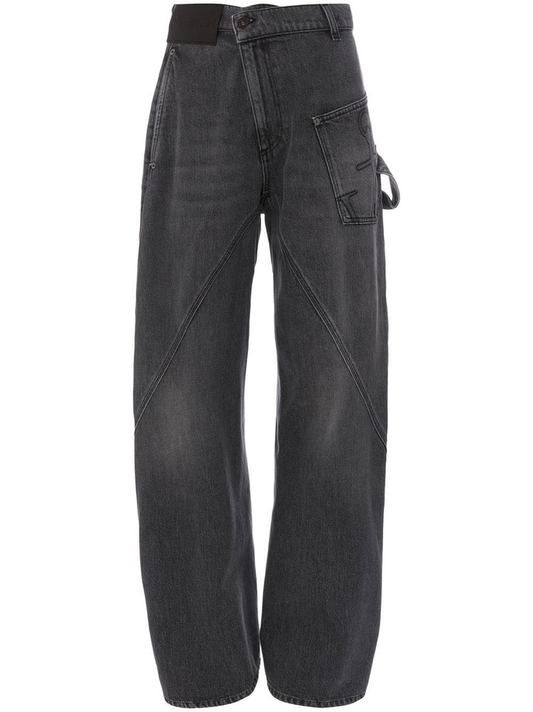 twisted workwear wide-leg jeans