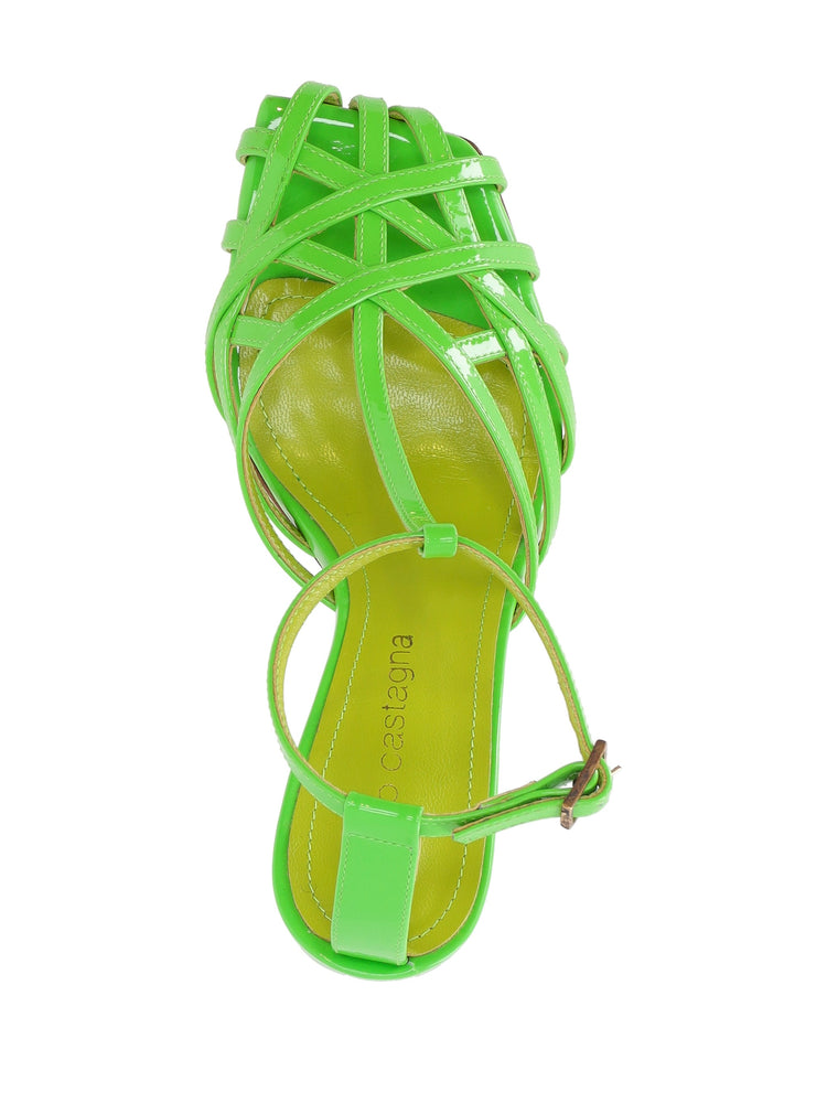 LA ROSE scarpe lidia glamour vernice verde