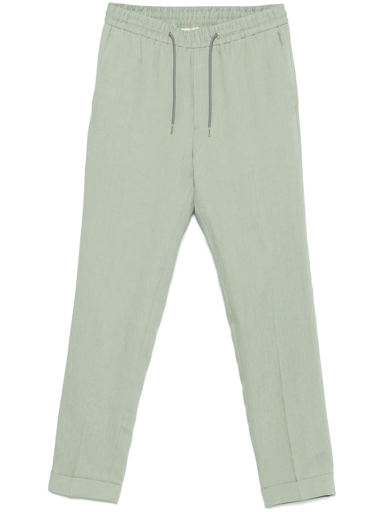 drawstring linen trousers