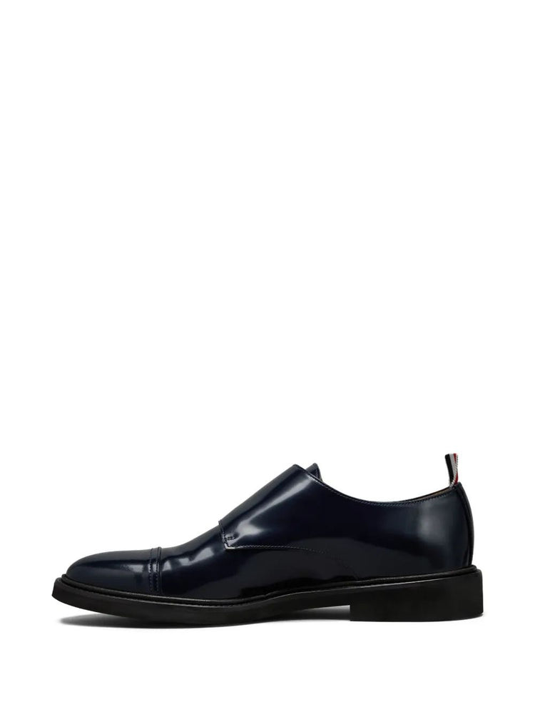 CAP TOE OXFORD DOUBLE MONKSTRAP SHOE W/ MICRO SOLE IN SOFT SPAZZOLATO LEATHER