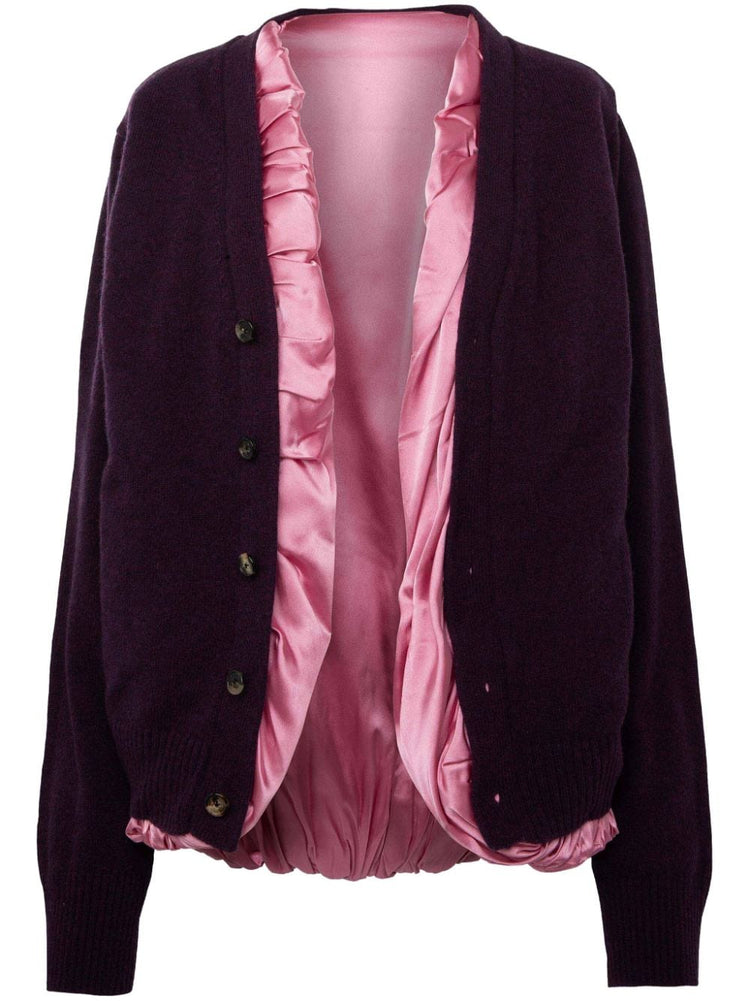 satin-lined cardigan