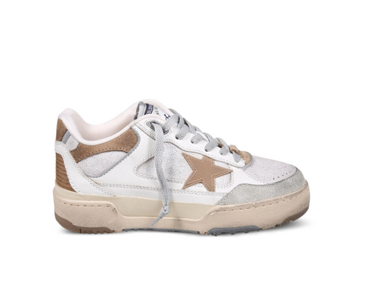 FORTY TWO LEATHER UPPER SUEDE TOE HEEL AND SPUR NYLON TONGUE RUBBER STAR