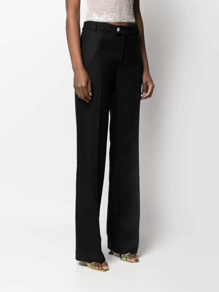 BLUMARINE crystal-button straight-trousers