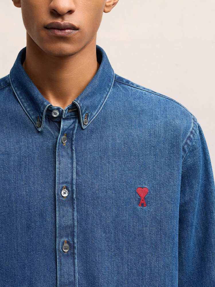 Ami de Coeur-embroidered denim shirt