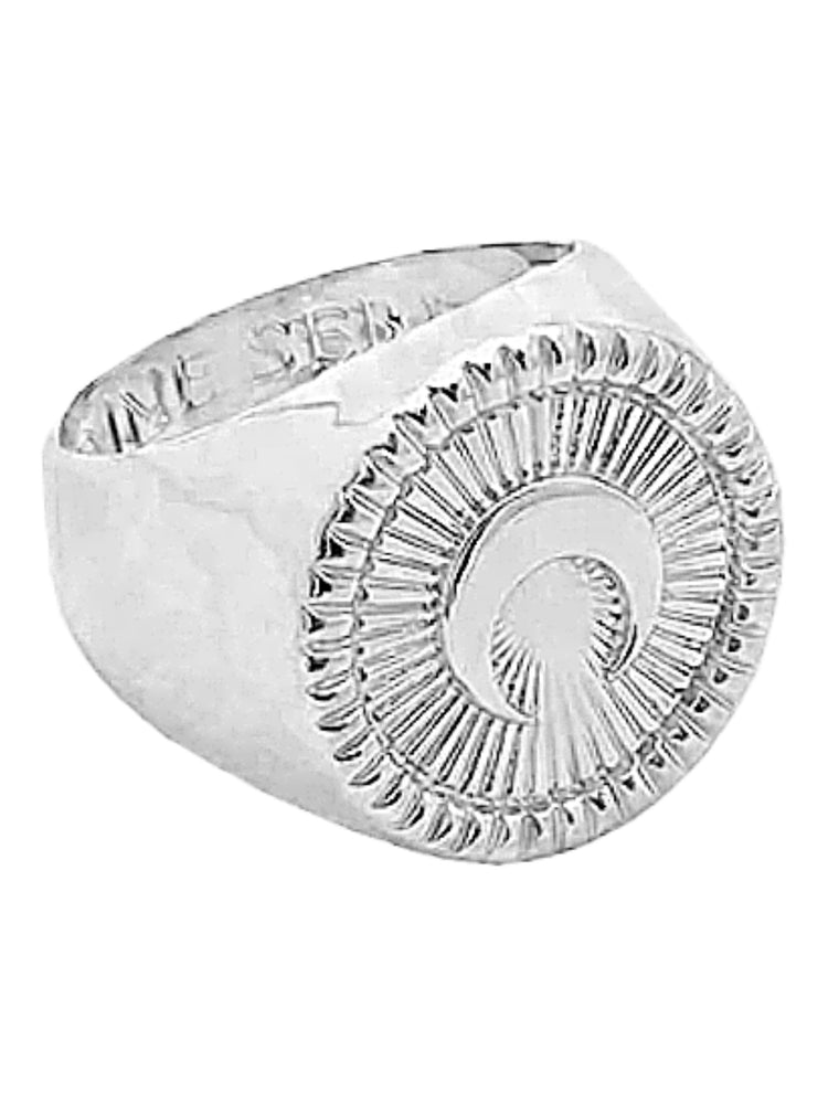 SILVER PLATED BUTTON SIGNET RING