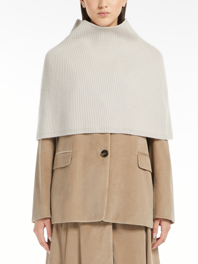 Giulio wool and cashmere ribbed cape