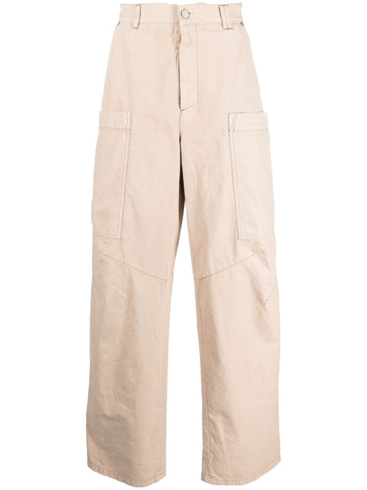 PALM ANGELS wide-leg cotton cargo trousers