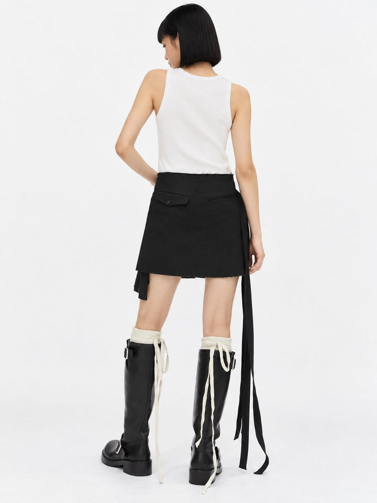 TABEA MINI WRAP KILT SKIRT COTTON TWILL