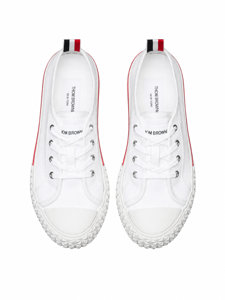COLLEGIATE LOW TOP TRAINER W/ TARTAN TREAD SOLE IN ORGANIC CANVAS