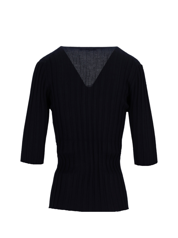 LA ROSE V neck cash/silk sky
