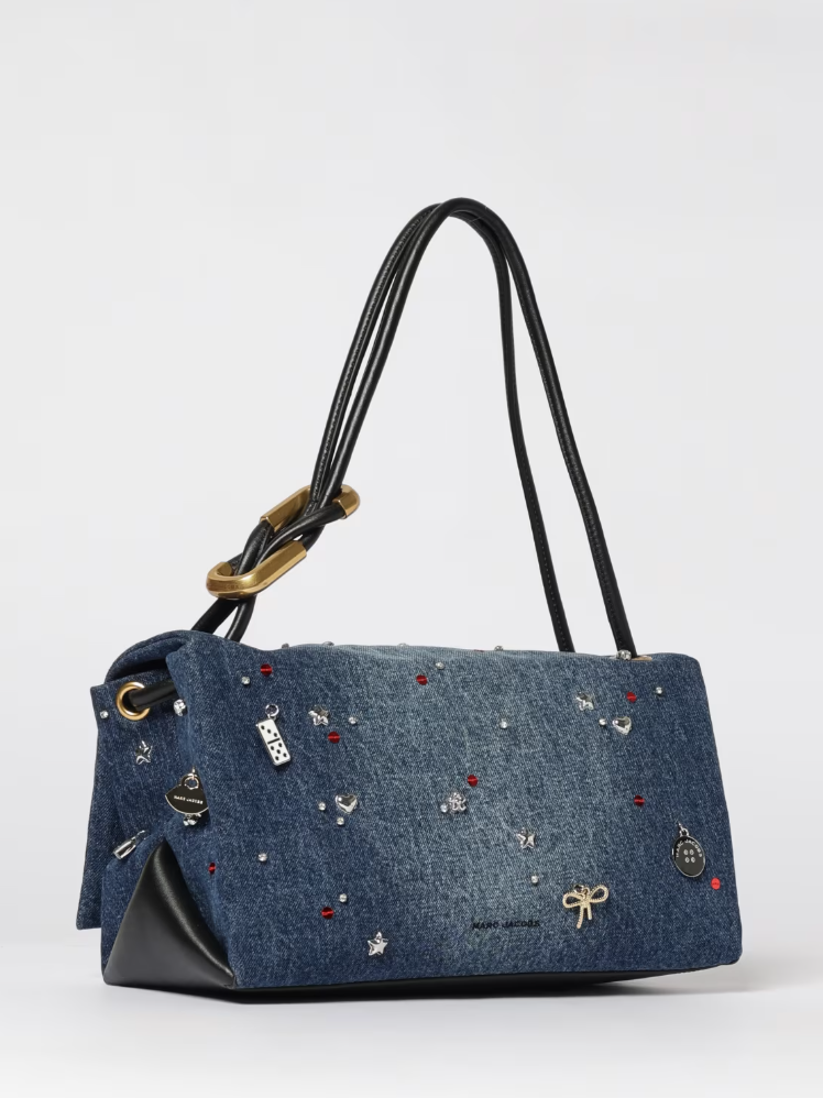 TRINKET CHARM DENIM DUAL BAG