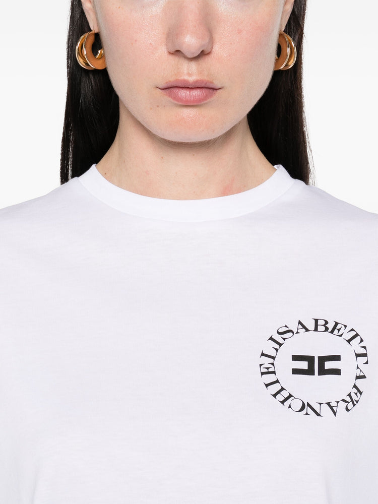 cropped logo-print T-shirt