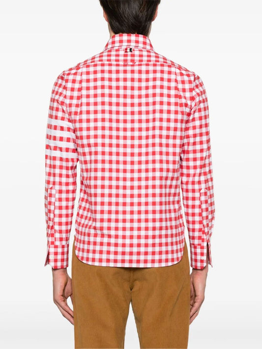 RC ROUND HEM ZIP UP SHIRT W/ T BAR PULLER IN 4 BAR GINGHAM CHECK FLANNEL