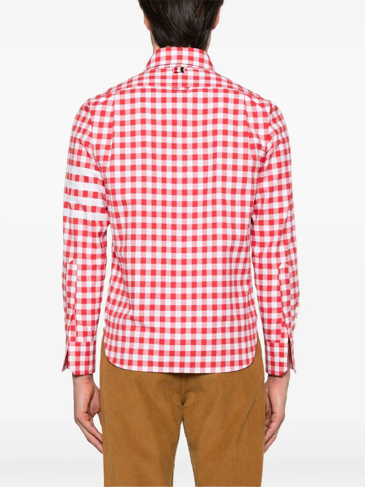RC ROUND HEM ZIP UP SHIRT W/ T BAR PULLER IN 4 BAR GINGHAM CHECK FLANNEL