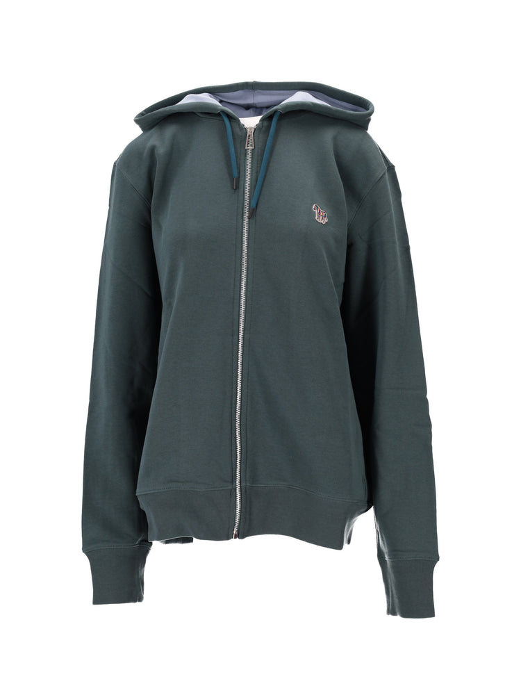 MENS REG FIT ZIP HOODY ZEBRA