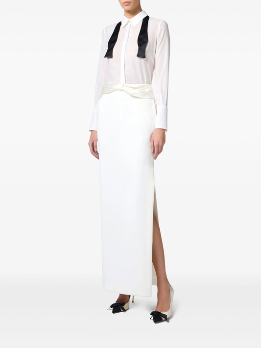 bow-tie georgette shirt