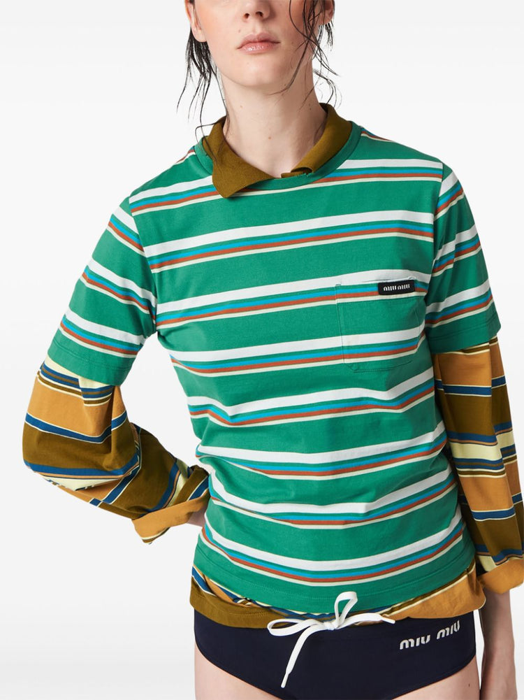 striped cotton T-shirt