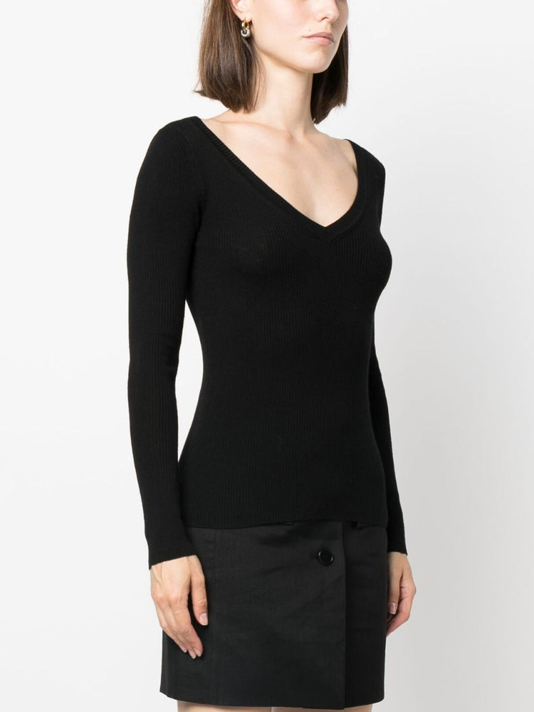 PAROSH V-neck wool sweatshirt