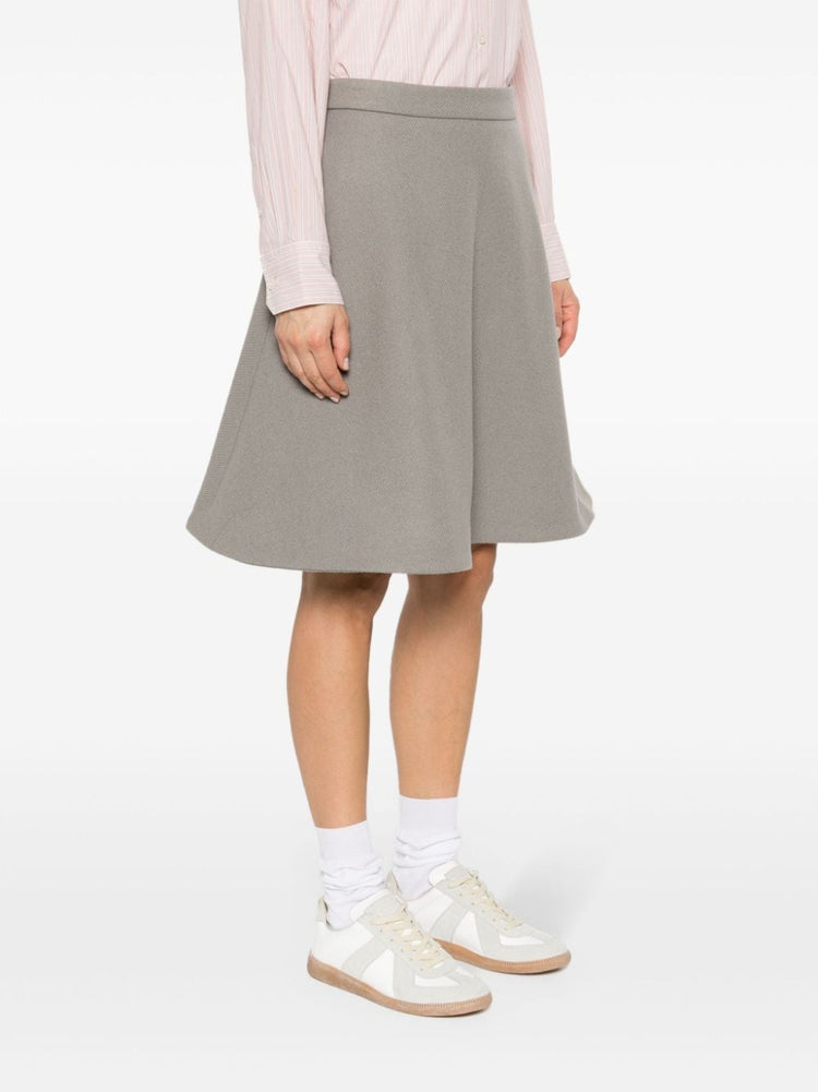 viring-wool blend A-line skirt