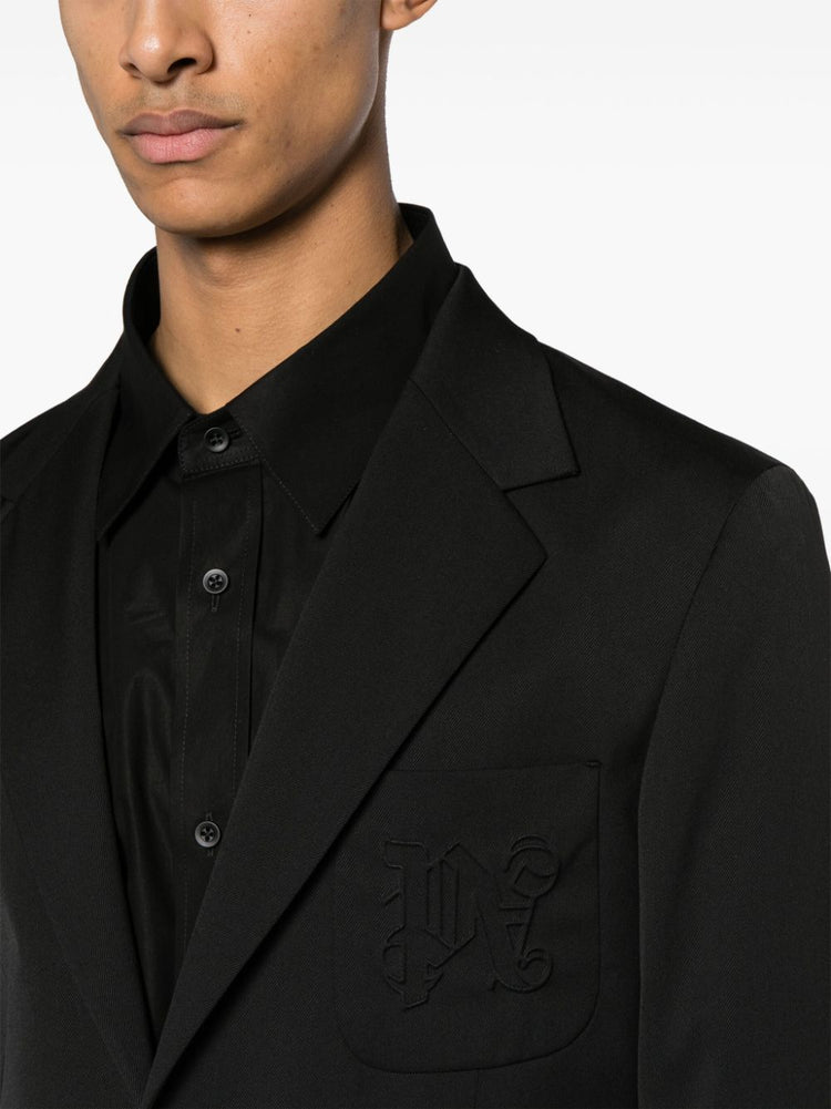 single-breasted twill blazer