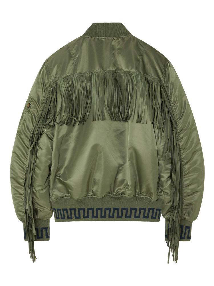 x Alpha Industries fringe-detailing bomber jacket