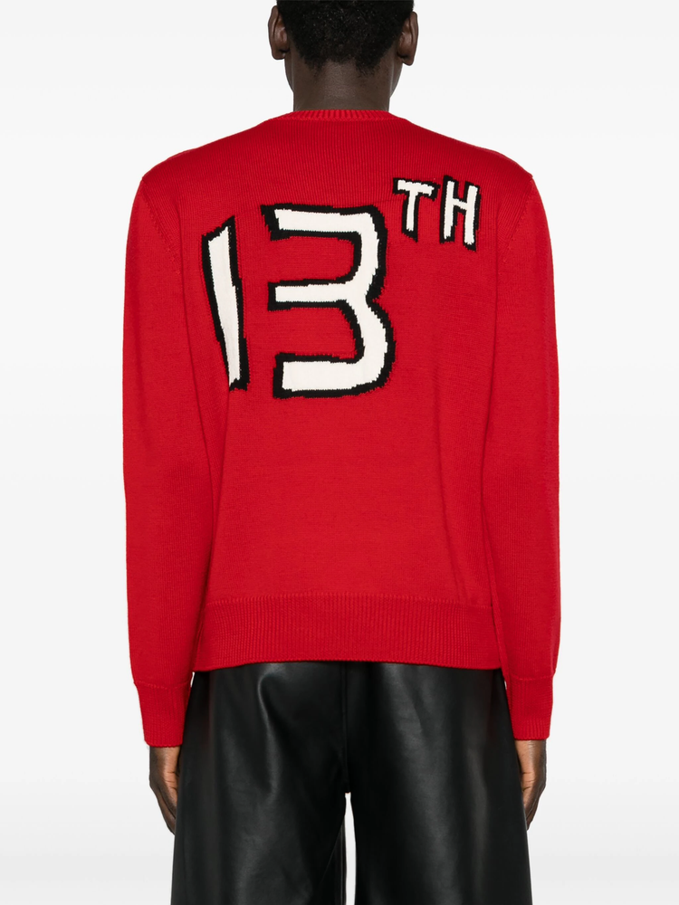 intarsia-knit logo jumper