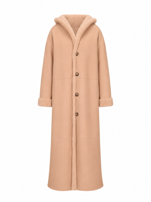 cappotto montone lungo reversibile