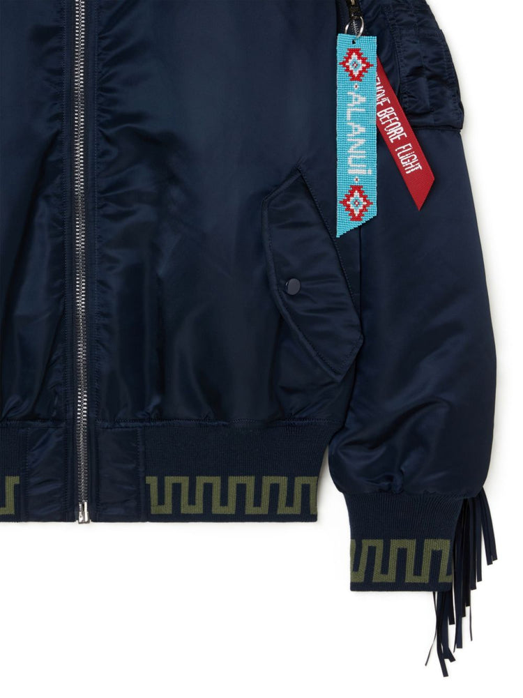 x Alpha Industries fringe-detailing bomber jacket