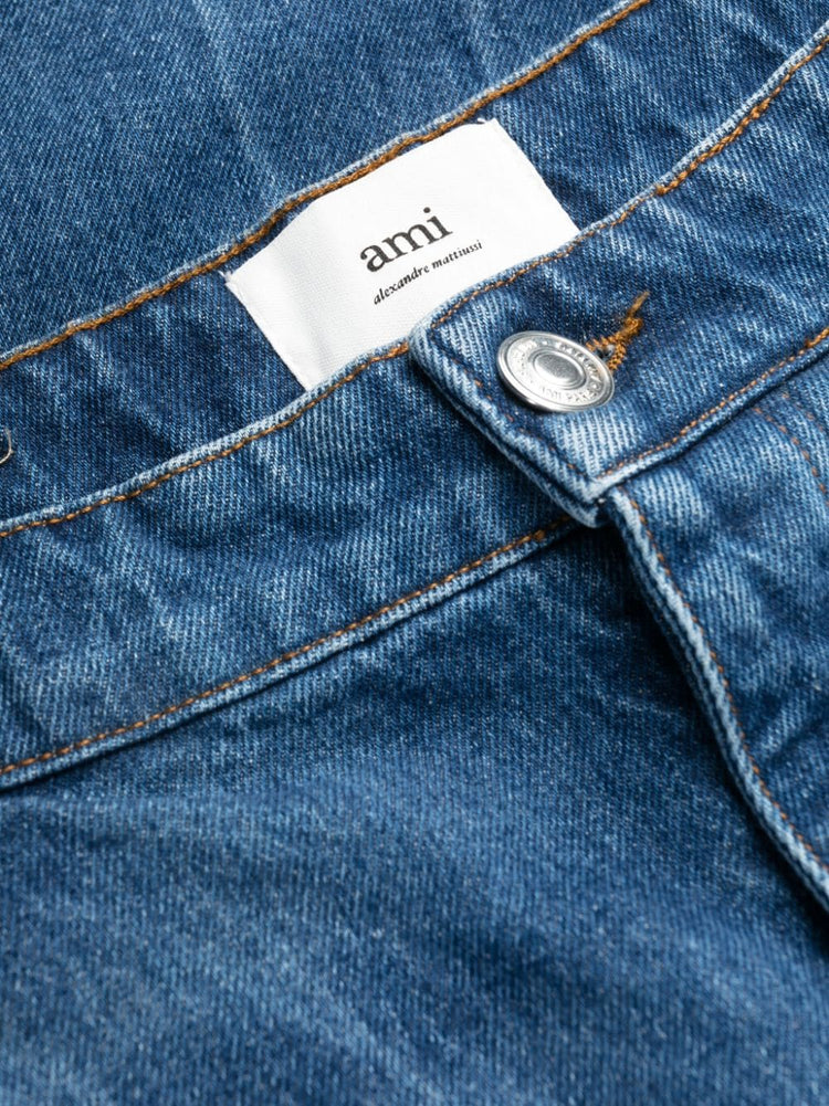 logo-patch wide-leg jeans