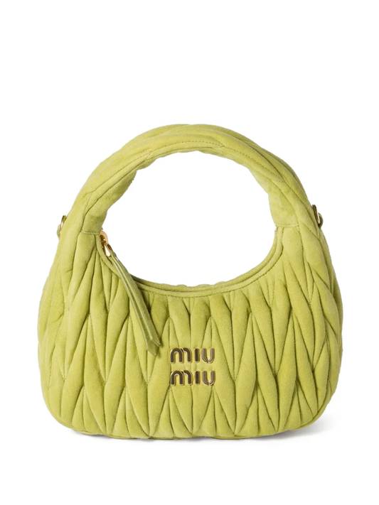 Wander matelassé suede hobo bag