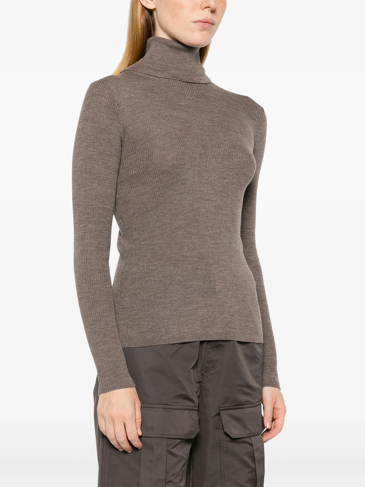 Leila turtle-neck ribbed-knit jumper