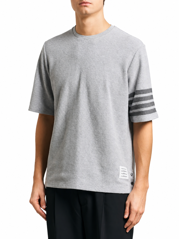 SHORT SLEEVE TEE IN TEXTURED PIQUE W/ ENG 4 BAR