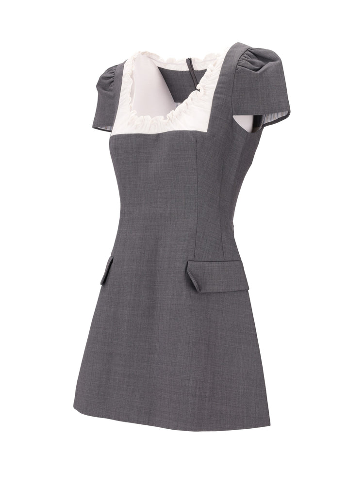 Scalloped Short Sleeve Dress