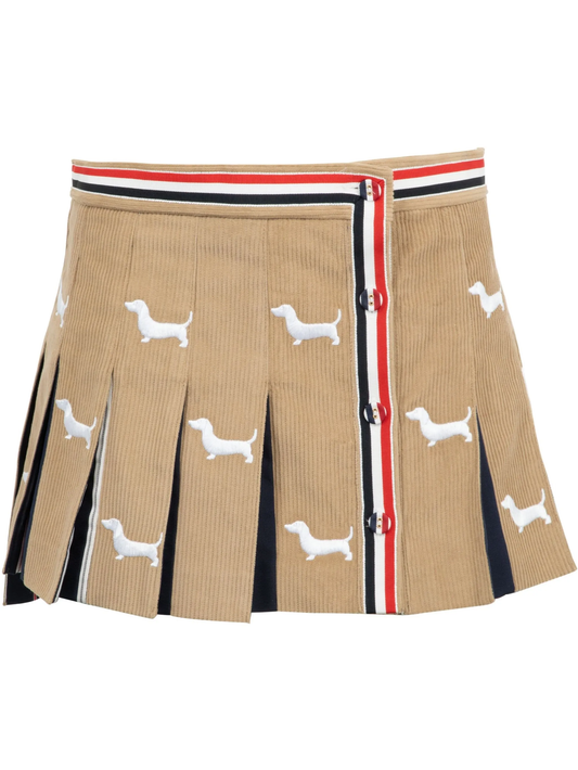 Hector-embroidery corduroy mini skirt