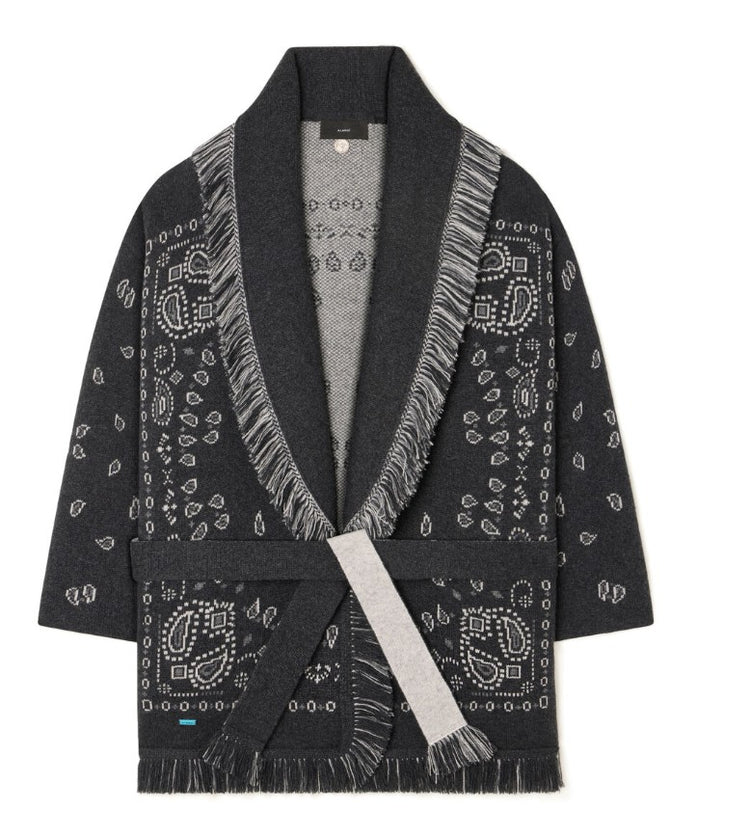 CARDIGAN JACQUARD BANDANA CHARCOAL/MULTI
