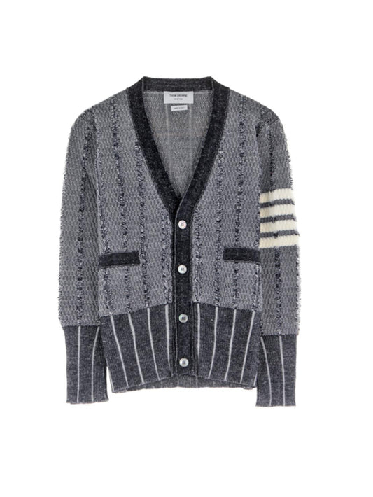 THOM BROWNE 4-Bar striped cardigan