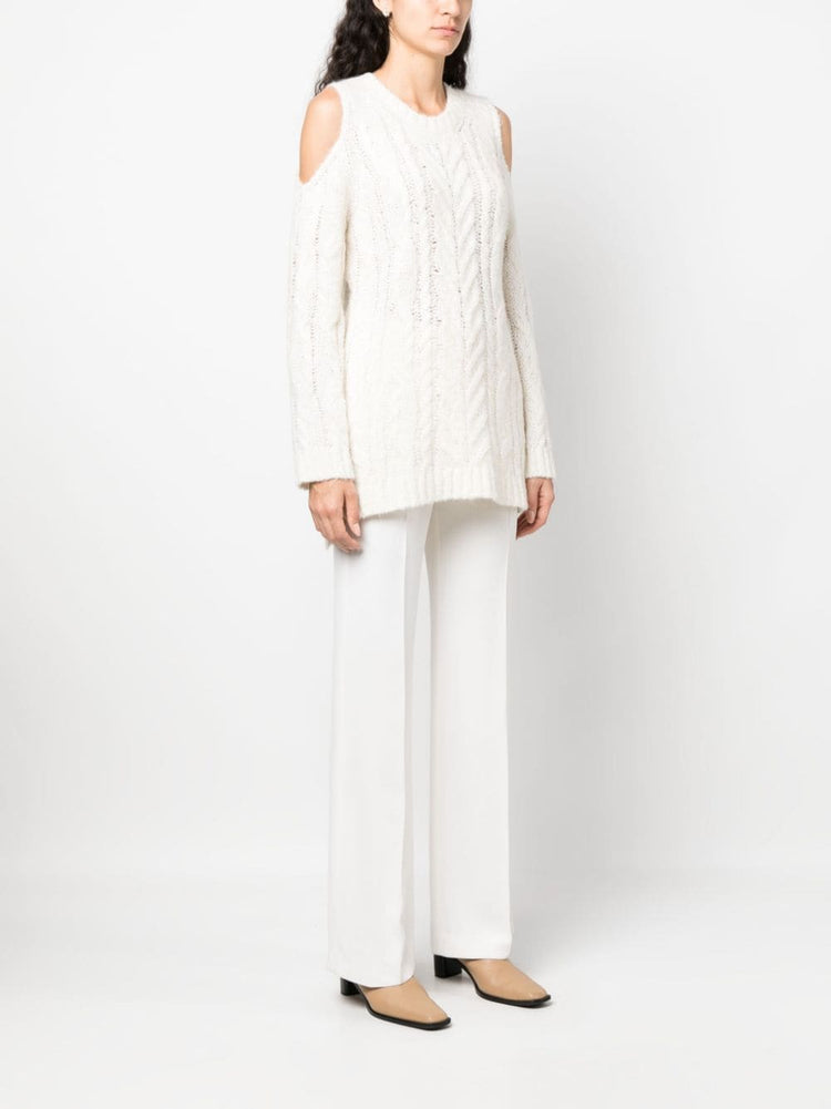 PAROSH off-shoulder crochet jumper