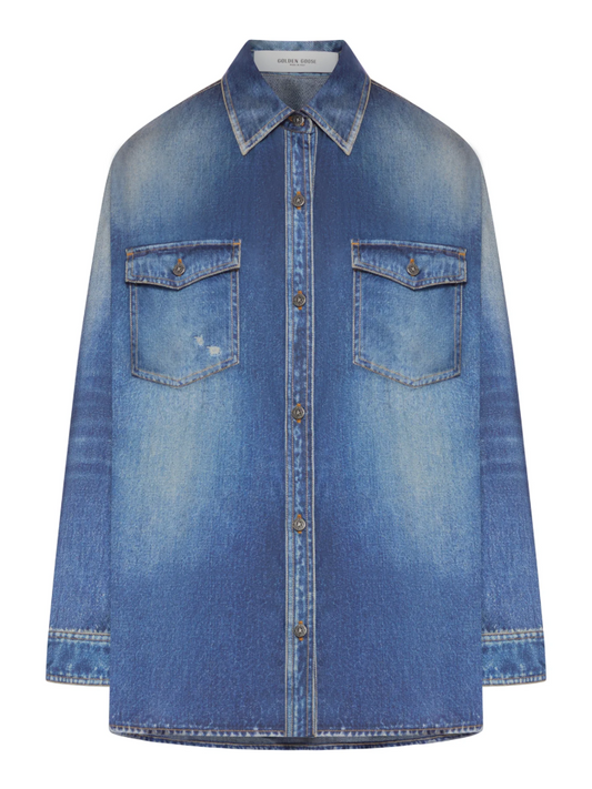 JOURNEY W'S PATTY OVER SHIRT ARCHIVE DENIME PRINT