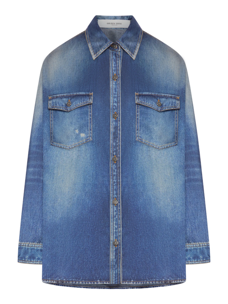 JOURNEY W'S PATTY OVER SHIRT ARCHIVE DENIME PRINT