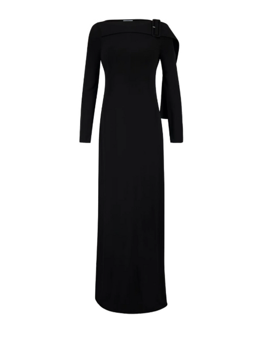 LONG DRESS BUCKLE CREPE JERSEY